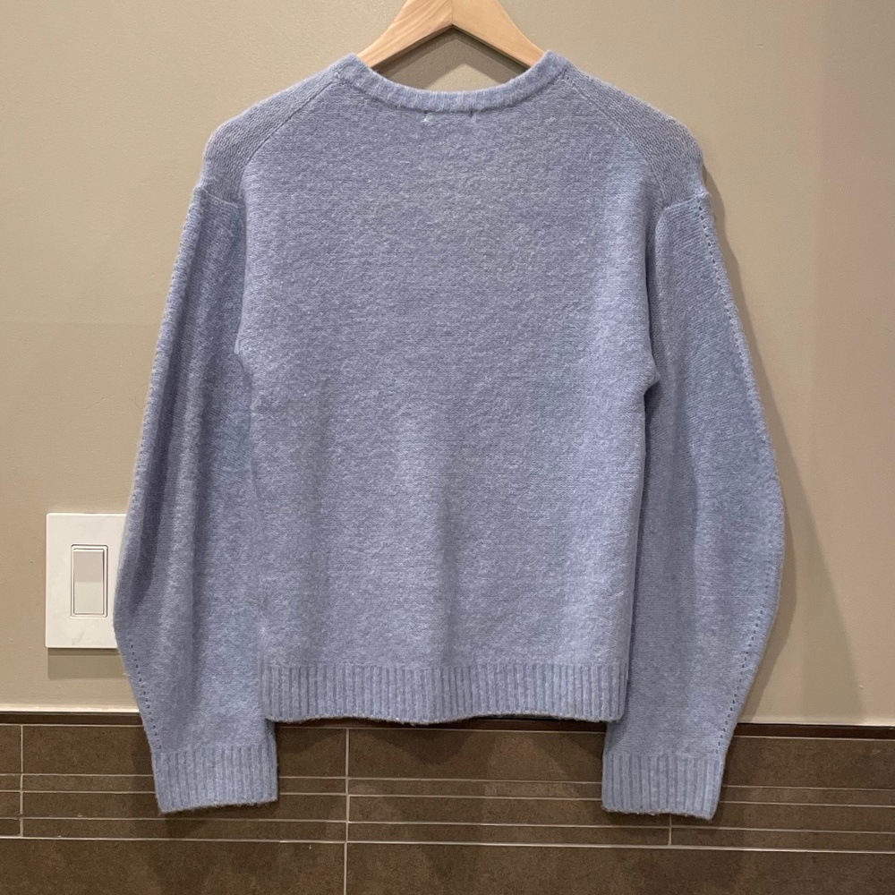 Cozy Cardigan Light Puff Sleeve in Periwinkle Blue - Picture 4 of 9